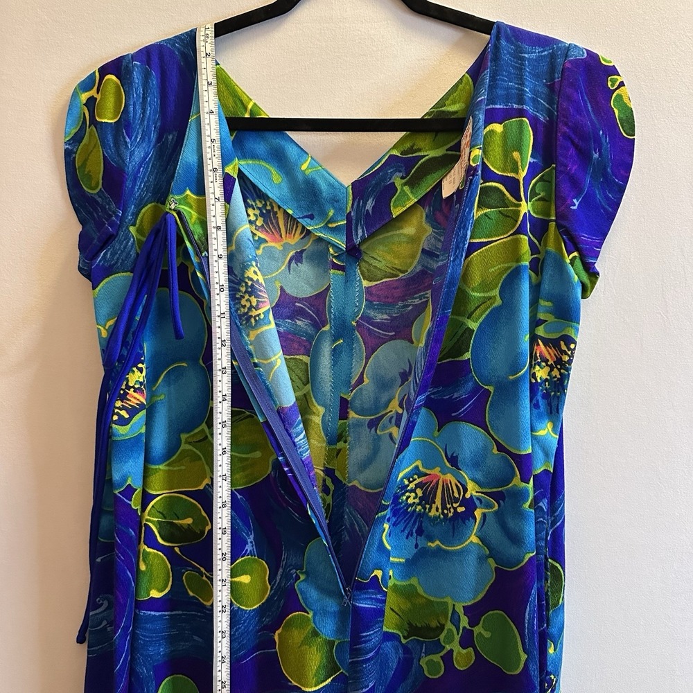 Vintage Sears Hawaiian Fashions Tropical Floral Barkcloth Long Maxi Dress‎ Sz 10 - Picture 14 of 16